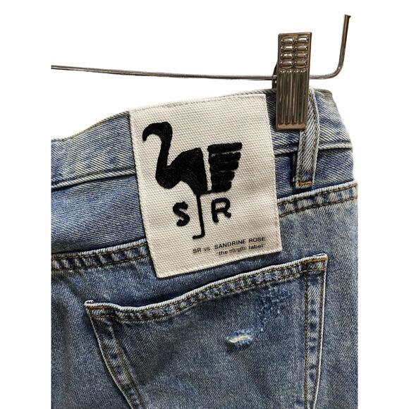 Sandrine Rose Free People Original Blue Raw Hem Denim Bermuda Shorts Sz 28 New - Picture 4 of 8